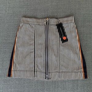 Veronica Beard Ava Mini Skirt, Tux & Exposed Zipper, Stripes, Size 2 Women SALE